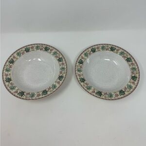 Christopher Stuart "Berkshire" 8 1/4 Inch Rimmed Soup Bowl Set of 2 Vintage GHA1